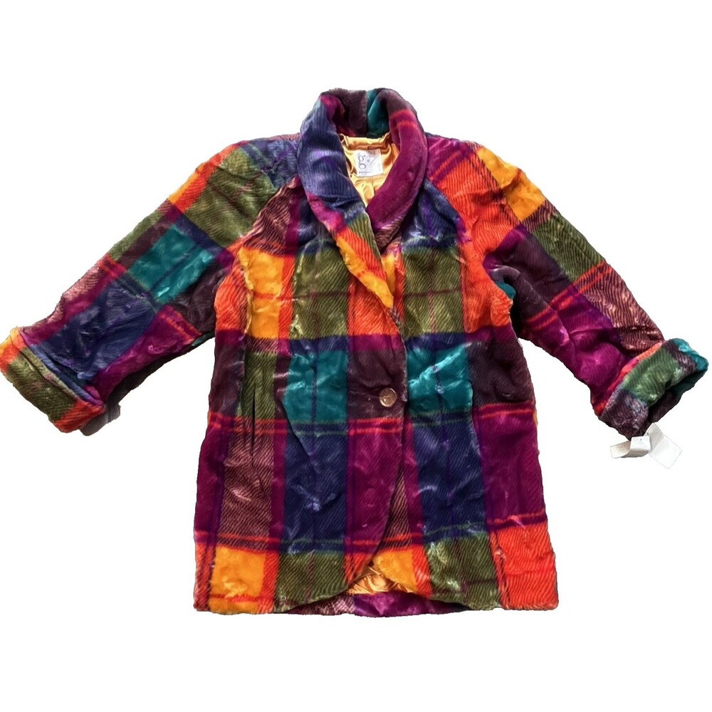 NWT Good Work Clothes Size XL Show Stopping Plush Lined Lapel Color Block Coat